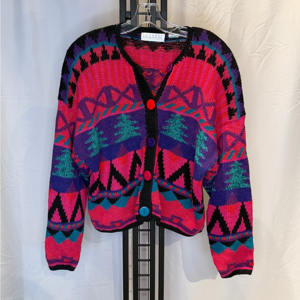 Vibrant‎ Multicolor Cardigan Sweater (vintage)